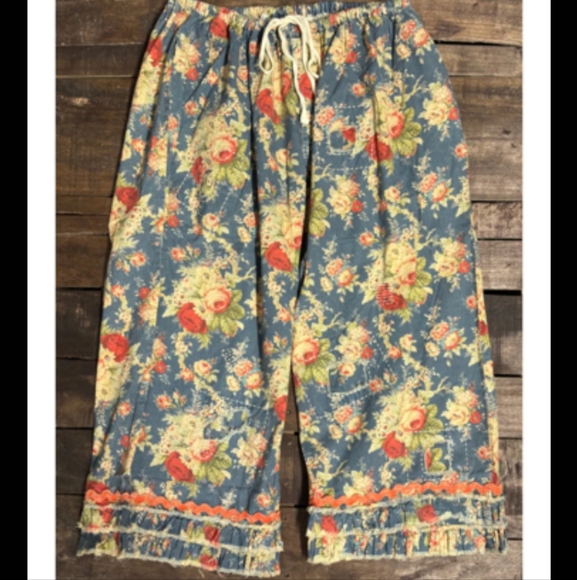 NWT! Jaded Gypsy Garden Romance Bloomers Sky Floral S M L Drawstring